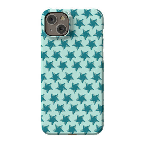 Teal Star Pattern Phone Case